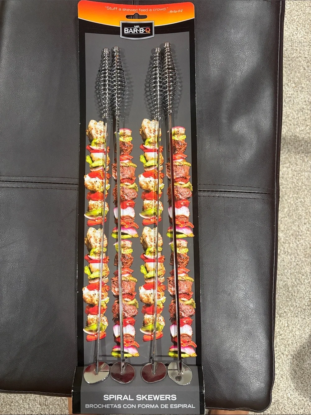 Spiral Skewers - Stainless Steel Grill Skewers (Black Handles)